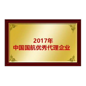 2017年中国国航空优秀代理企业